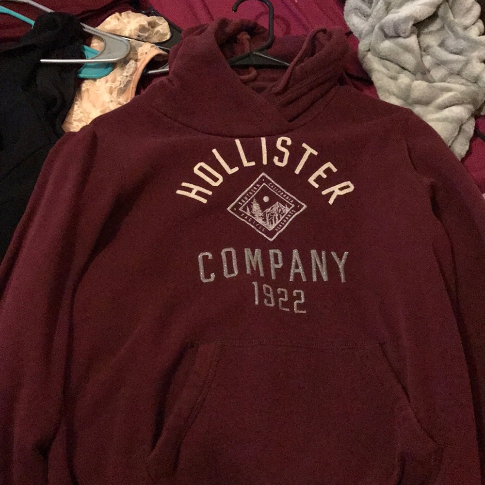 Red maroon Hollister hoodie medium brand new